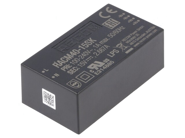 Voedingseenheid: schakelende; open; 40W; 120÷370VDC; 80÷264VAC Voedingseenheid: schakelende; open; 40W; 120÷370VDC; 80÷264VAC
